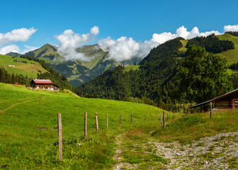 Fototapeta na wymiar Gruyere mountain range, Switzerland 