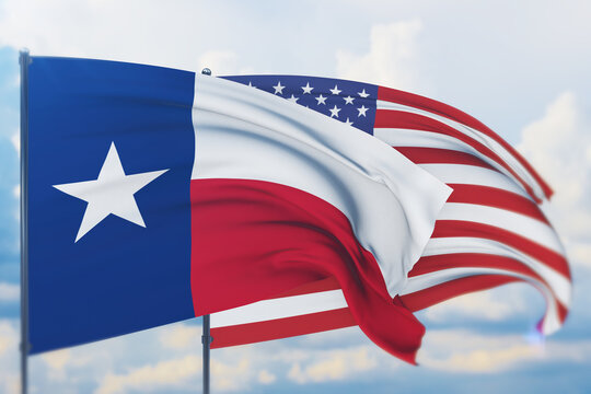 State of Texas flag. 3D illustration, flags of the U.S. states and territories