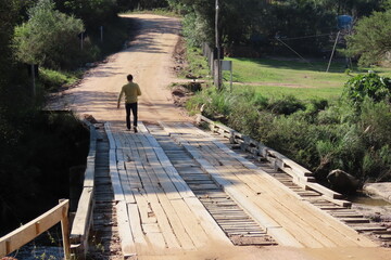walking on the bridge
