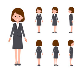 Fototapeta premium flat type business women_Doll