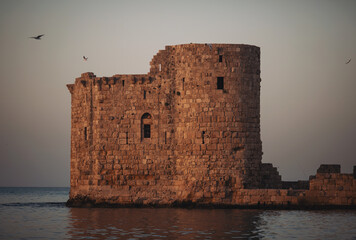 The fortress in Sidon ( Sayda ). Sidon Sea Castle, a fortress built by the Crusaders. Lebanon.