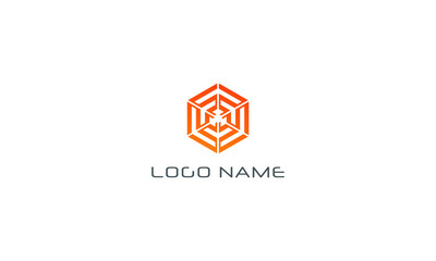 Tech logo. Technology logo. Geometric logo. Hexagon logo