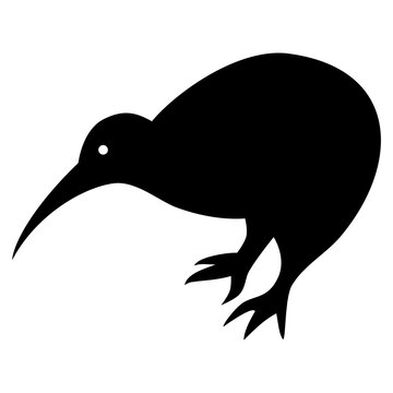 recommend clip art: black silhouette of a kiwi bird