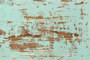 Turquoise Blue Wood Panel with Peeling Paint Texture