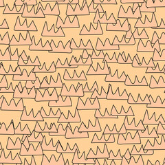 Seamless pattern of cute cartoon abstract elements, doodle vector drawing