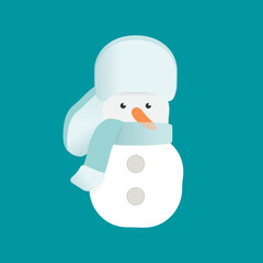 Snowman, Snowman Cartoon, Santa Hat, Cute, Christmas Character Vector Background