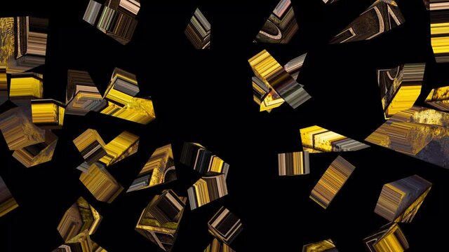 Illusion of Freedom text formed with real authentic typeset letters on vintage textured grunge copper animated shattered glass texture pane and transparent background