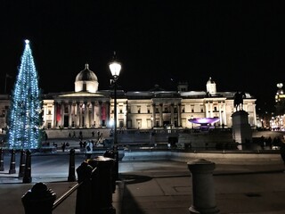 Naklejka premium Trafalgher Square at night