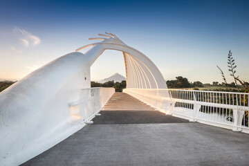 Te Rewa Rewa bridge with mountain in the background