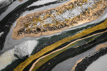 original emerald resin geode abstract art by resin artist