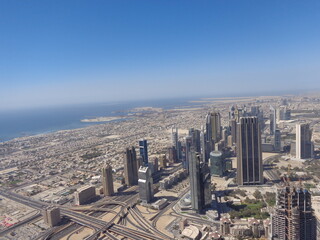 Fototapeta na wymiar Stunning view from the top of Burj Khalifa Dubai UAE