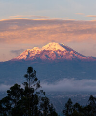 Chimborazo Volcano the closest point to the sun, the highest mountain in the world measured from the center of the earth.