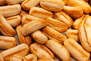 Freshly baked small french baguette bread 