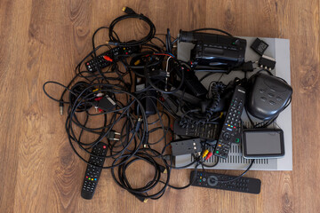 Electronic trash accumulated at home and recycling
