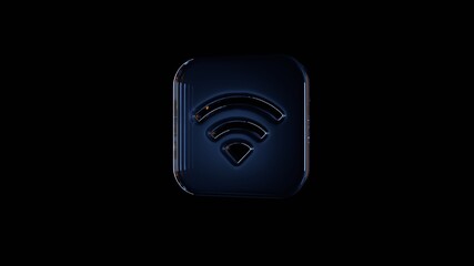 3d rendering glass icon of signal app isolated on black with reflection