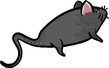 hand drawn watercolor mouse