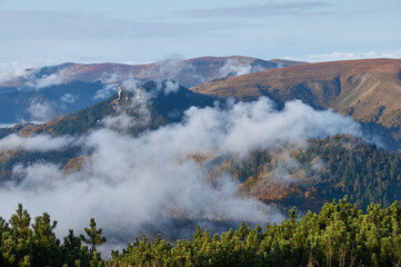 landscape of Low Tatras, autumn, morning fog, Slovakia