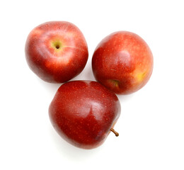 Fresh red apples isolated on white background 