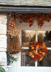 the house is decorated for Halloween