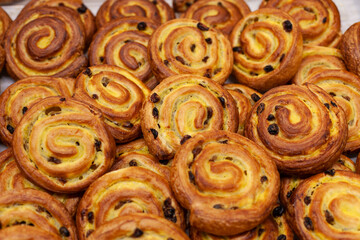 spiral shaped sweet snack with grape