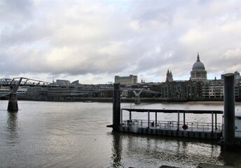 view of the river thames and St Pauls Cathedral
