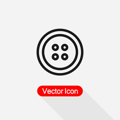 Clothes Button Vector Icon Vector Illustration Eps10