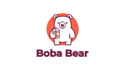 Boba Bear Logo Design
