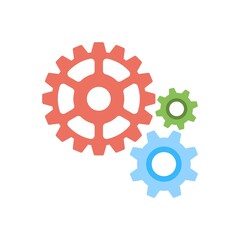 Cogwheels icon representing teamwork or industrial development - vector illustration.