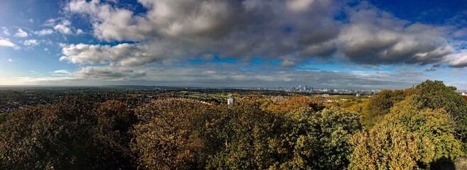A panoramic view of London from shooters hill