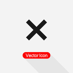 Obraz premium Cross Icon, Cancel Icon, Delete Icon, Close Icon Vector Illustration Eps10
