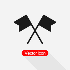 Crossed Flags Icon Vector Illustration Eps10