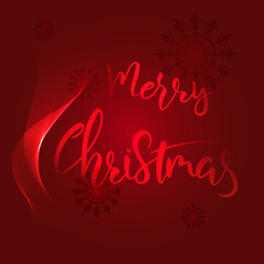 Greeting card with Merry Christmas lettering