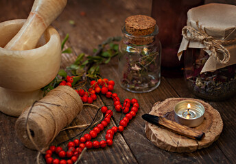 autumn still life with a candle