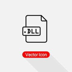 DLL File Icon Vector Illustration Eps10