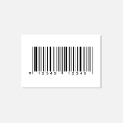 Realistic bar code icon. A modern simple flat barcode. Marketing, the concept of the Internet. Fashionable vector sign of a market trademark for website design, mobile application.