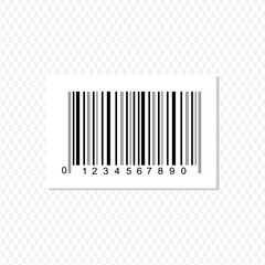 Realistic bar code icon. A modern simple flat barcode. Marketing, the concept of the Internet. Fashionable vector sign of a market trademark for website design, mobile application.