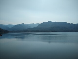 lake and mountains