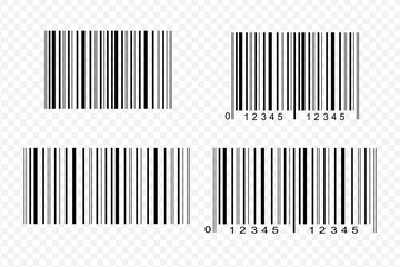 Realistic bar code icon. A modern simple flat barcode. Marketing, the concept of the Internet. Fashionable vector sign of a market trademark for website design, mobile application.