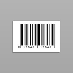 Realistic bar code icon. A modern simple flat barcode. Marketing, the concept of the Internet. Fashionable vector sign of a market trademark for website design, mobile application.