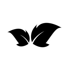 Leaf icon, eco leaves isolated on white background
