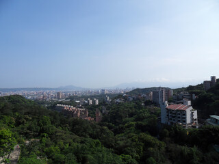 High angle view of the Taipei cityscape from Tucheng District