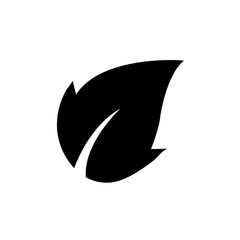 Leaf icon, eco leaves isolated on white background