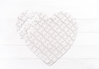 Top view of puzzle in form of heart