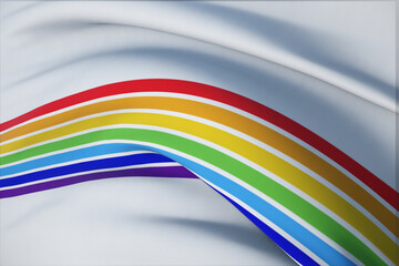 Flag of the Jewish Autonomous Oblast. 3D illustration close-up flag background. Flags of the federal subjects of Russia.