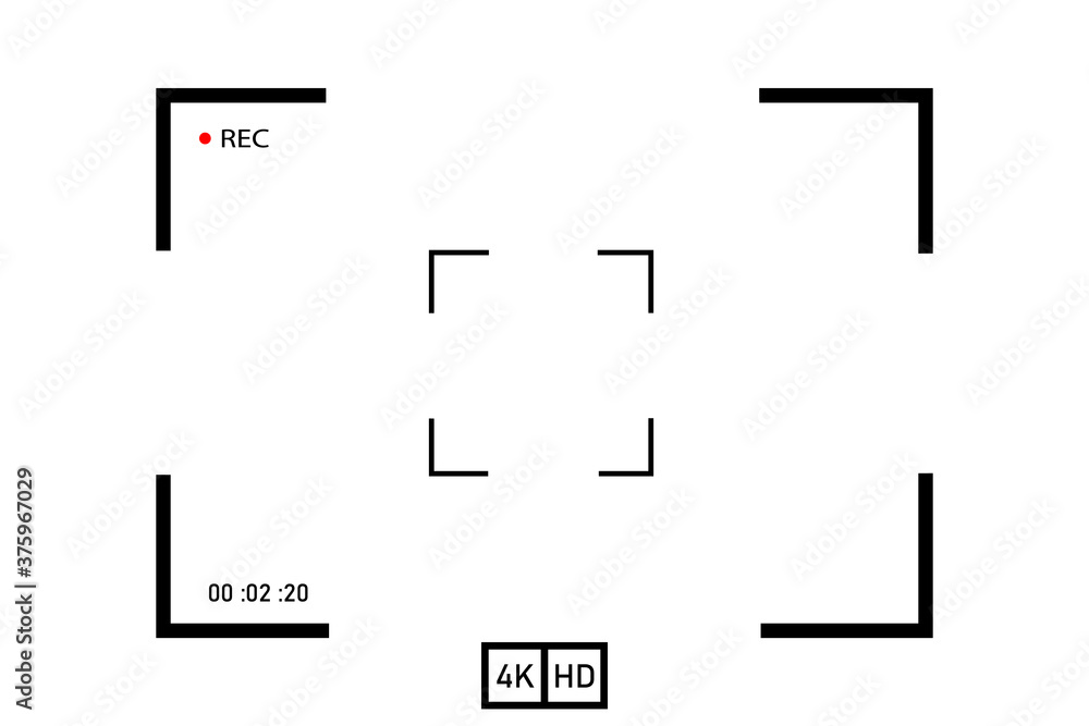 Wall mural viewfinder frame of the vcr digital display camera vector frame with photo frames photo frames with 