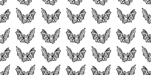 Vector doodle geometric halloween bat seamless pattern. Hand drawn grunge design. Food, packaging, surface design . Modern brush design. Perfect for your creepy party.