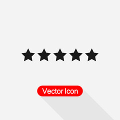 Five Stars Vector Icon