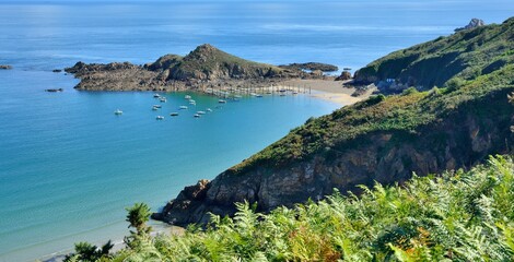 Beautiful seascape at Plouha in Brittany France