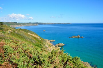 Fototapeta na wymiar Beautiful seascape at Plouha in Brittany France