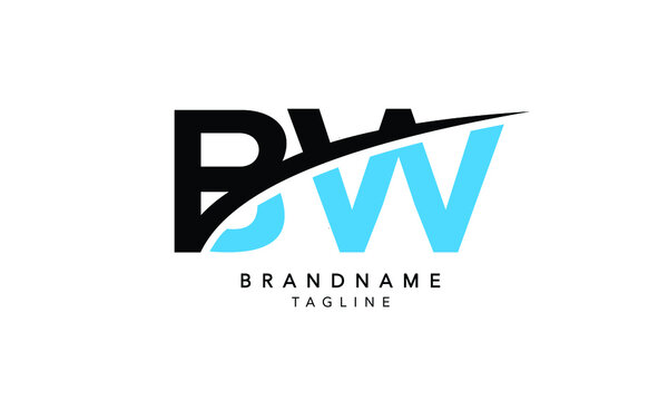 Alphabet letters Initials Monogram logo BW, WB, B and W